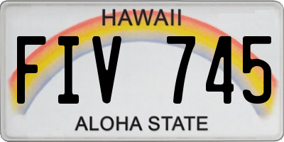 HI license plate FIV745