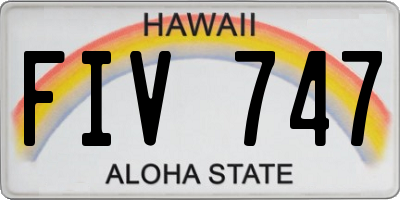 HI license plate FIV747