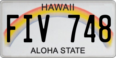 HI license plate FIV748