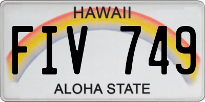 HI license plate FIV749