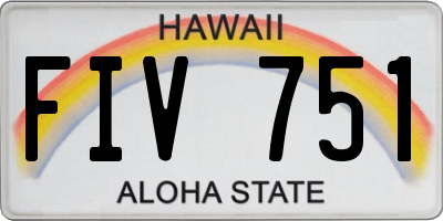 HI license plate FIV751