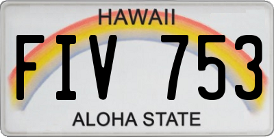 HI license plate FIV753