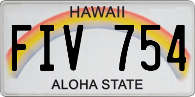 HI license plate FIV754