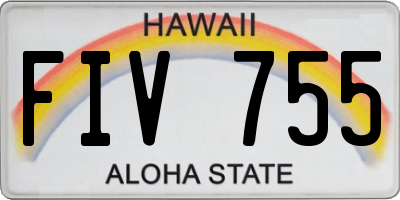 HI license plate FIV755