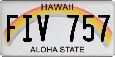 HI license plate FIV757