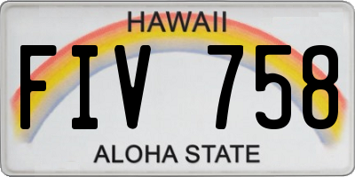HI license plate FIV758
