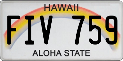 HI license plate FIV759