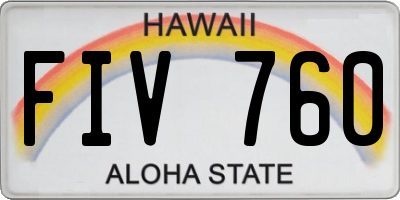 HI license plate FIV760