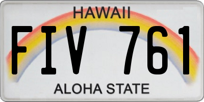 HI license plate FIV761
