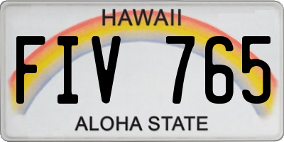 HI license plate FIV765