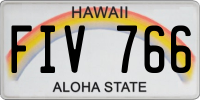 HI license plate FIV766