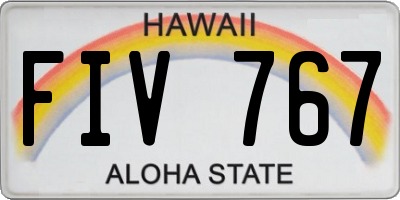 HI license plate FIV767