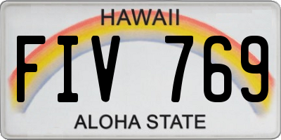 HI license plate FIV769