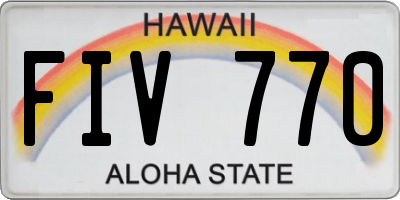 HI license plate FIV770