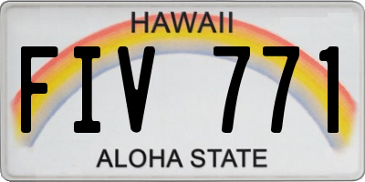 HI license plate FIV771