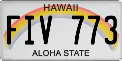 HI license plate FIV773