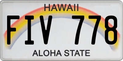 HI license plate FIV778