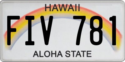 HI license plate FIV781