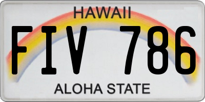 HI license plate FIV786