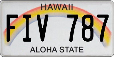 HI license plate FIV787