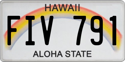 HI license plate FIV791