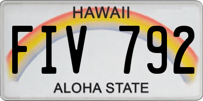 HI license plate FIV792