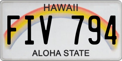 HI license plate FIV794