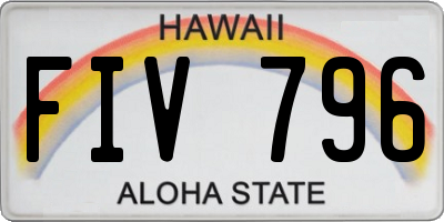 HI license plate FIV796