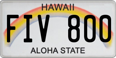 HI license plate FIV800