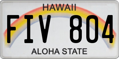 HI license plate FIV804