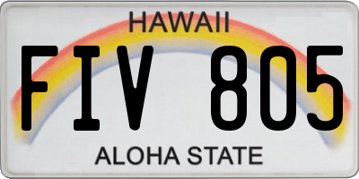 HI license plate FIV805
