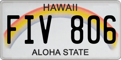HI license plate FIV806