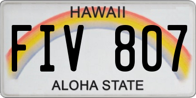 HI license plate FIV807