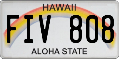 HI license plate FIV808