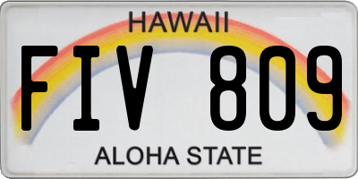 HI license plate FIV809