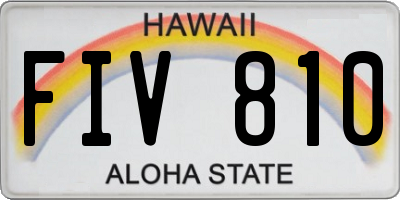 HI license plate FIV810