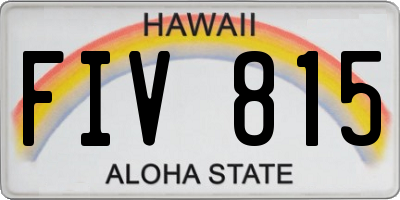 HI license plate FIV815