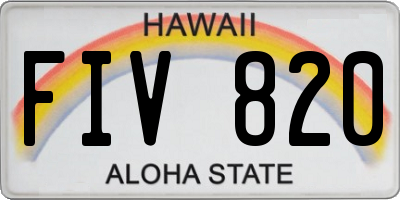 HI license plate FIV820