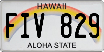 HI license plate FIV829