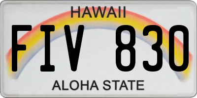 HI license plate FIV830
