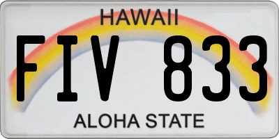 HI license plate FIV833