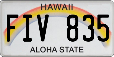 HI license plate FIV835