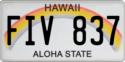 HI license plate FIV837