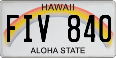 HI license plate FIV840