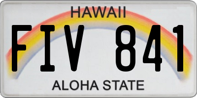 HI license plate FIV841
