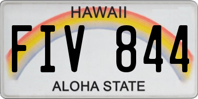 HI license plate FIV844