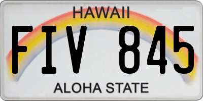 HI license plate FIV845