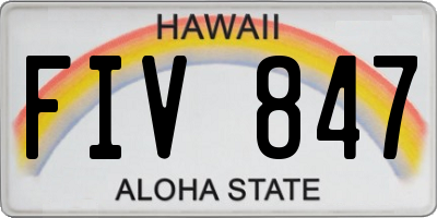 HI license plate FIV847