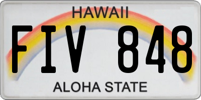 HI license plate FIV848