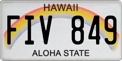 HI license plate FIV849